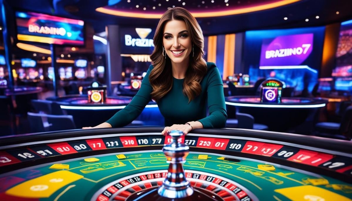 Crazy Time live dealer spinning the main wheel with multiplier segments